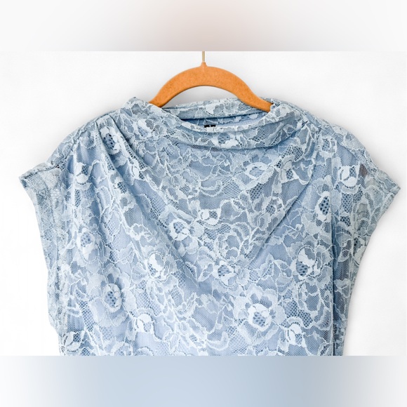 Anthropologie The Maya Ruched Cowl-Neck Dress: Lace Edition Blue Women’s - Large - Picture 7 of 16